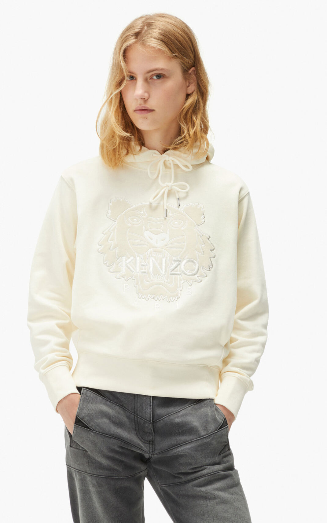 Kenzo The Winter Capsule Tiger Hoodie White For Womens 7864KNIQJ